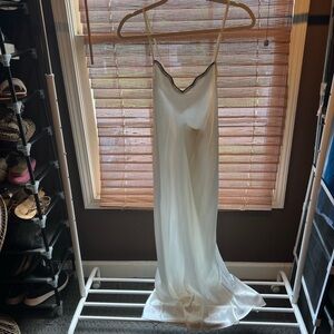 Elegant White Satin Slip Dress
